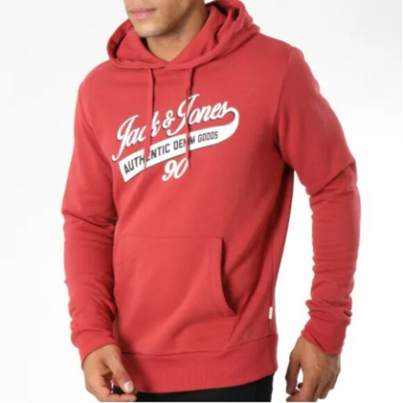 Jack & Jones Red Logo Hoodie - Picture 1 of 8